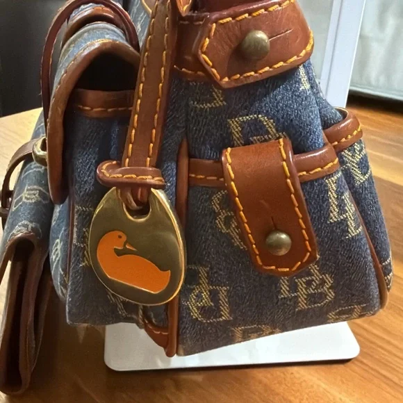 Dooney & Bourke Blue and Brown Shoulder Bag (Bag Only) - Picture 3 of 5